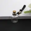 Colgante de Botella de Aceite Esencial de Perfume, Llavero de Botella de los Deseos, Tapón de Corcho en Forma de Corazón, Botella Pequeña de Vidrio, Colgante para Bolso, Cuerda Trenzada