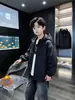 Chaqueta con Forro de Algodón para Niños 2026 Nuevo Estilo para Niños de Edad Media y Mayores Chaqueta con Capucha para Niños Cortavientos Negro para Niños Top Moderno Genial