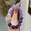 [Qiaoen] Pulsera de Amatista Natural Morado Lavanda Cristal Blanco Asai Diseño Joker Little Red Book Pulsera con Sentido del Diseño