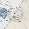 Pulsera Rayada Estilo Metal Fronterizo Pulsera Geométrica de Apertura Cruzada Pulsera Exagerada de Nicho Collar Anillo Joyería de Alta Gama