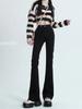 Pantalones vaqueros ajustados estilo americano para mujer, otoño 2023, nuevos, negros, adelgazantes, cintura alta, pequeños, con forma de herradura.