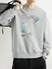 Sudadera informal y moderna de estilo americano con estampado de grafiti creativo, cuello redondo, corte holgado, unisex, para adolescentes y estudiantes de secundaria, invierno