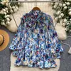 Camisa Estilo Dulce Francés con Estampado Floral para Mujer, Otoño 2026, Cárdigan Holgado Retro Maduro, Top para el Trabajo