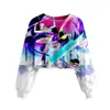 Patrón Transfronterizo Nuevo Grupo Cazador de Brujas K-Pop Sudadera Casual Corta para Chicas Estampado 3D Cuello Redondo Suministro