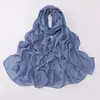 Transmissão ao vivo Cachecol longo de chiffon de pérola criptografado transfronteiriço com flores dobradas feitas à mão e contas, lenço de gaze de minoria étnica, lenço de cabeça malaio
