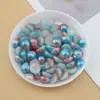 Materiales para accesorios de cabello estilo coreano DIY: Cuentas semi-redondas iridiscentes de imitación de concha, perlas de imitación de ABS, cuentas sueltas de colores, degradado de sirena