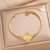 Moda Personalizada Nuevo Brazalete Brillante Clásico Trébol de Cuatro Hojas Micro-incrustado Todo-combina Nicho Famoso en Internet Brazalete Brazalete Cuatro