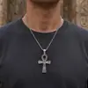 Accesorios de ropa con personalidad de moda, tendencia europea y americana, rock, hip hop, colgante de cruz pictográfica del Antiguo Egipto para hombre