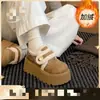 Zapatos de algodón retro casual estilo Birkenstock con suela gruesa y forro de felpa para mujer, nueva colección de invierno 2026, que aumentan la altura, cálidos y antideslizantes, con forro de pelo mullido.