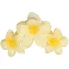 Clássico do TikTok Cor Gradiente Jelly Três Flores Presilha de Cabelo Flor Plumeria Estilo Férias na Praia Presilha de Garra Flor Única