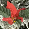 Cadena de Luces LED de Colores Accesorios Flor de Navidad Flor Artificial Colgante de Luz Decorativa Flor Hoja Verde Flor de Navidad de 4 Capas Flor de Pascua
