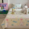 Juego de tres piezas de colcha acolchada de algodón de doble cara con estampado estilo caricatura, sábana de algodón puro, funda para kang de tatami, adecuada para todas las estaciones