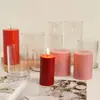 Molde de plástico para vela de aromaterapia diy molde de vela cilíndrico com topo plano acrílico transparente pc columnar cera