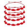Pulsera de cuerda tejida a mano de Comercio Exterior Europeo y Americano siete rojas y negras con nudo corredizo ajustable para padres e hijos, novias, cuerda de mano ajustable