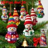 Navidad Transfronteriza de 12 Piezas, Muñeco de Nieve de Fieltro Tejido, Cima de Árbol de Madera, Decoración de Colgante para Fiesta en Casa Navideña
