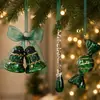 Nuevas decoraciones navideñas, adornos de campana verde degradado, colgantes para árbol de Navidad, suministros de decoración para mascotas estilo europeo en stock