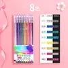 Plumón de contorno bicolor para periódicos hechos a mano DIY de estudiantes, pintura artística, journaling, garabatos infantiles, bolígrafo de glitter al por mayor