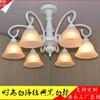 Candelabro Blanco, Candelabro de Sala de Estar Estilo Francés, Candelabro Pequeño para Dormitorio, Candelabro de Hierro Simple Estilo Americano de Vidrio, Bombillas Reemplazables