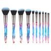 Juego de brochas de maquillaje de 10 cristales de diamante directo de fábrica mango de diamante transparente brocha para base sombra de ojos belleza para principiantes