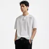 Roupas Masculinas Xintang 2026 Verão Camiseta de Manga Curta Estilo Old Money para Homens, Camisa Solta de Meio Zíper com Gola Redonda de Verão.
