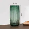 Jarrón de Vidrio Creativo Simple Nórdico Transparente con Rayas Verticales Utensilios para Arreglos Florales Jarrón para Arreglos Florales de Mesa de Comedor de Sala de Estar Adornos Decorativos