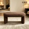 Banqueta para Cambiar Zapatos de Lana de Cordero, Banco Sofá Estilo Crema para el Recibidor, Banco al Pie de la Cama, Taburete Largo Bajo, Banqueta Creativa y Sencilla para Cambiar Zapatos