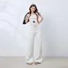 Jeans de Pierna Ancha Naranja Infantil con Diseño de Puntadas de Color Contrastante para Mujer, Tiro Bajo, Corte Holgado, Adelgazantes, Modernos, Versátiles, Pantalones Largos hasta el Suelo.