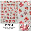 Redanco novos adesivos de nail art 5D em relevo laço rosa adesivo tridimensional para unha Z-2794