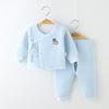 Conjunto de ropa abrigada para bebé, ropa interior para niña, ropa de otoño de algodón para bebé niño, pantalones largos, conjunto de dos piezas de algodón peinado para bebé