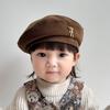 Suéter de Estilo Japonés Gorro Retro para Niños Moda Otoño e Invierno Boina de Bebé Elegante Gorro de Artista de Lana para Niños y Niñas