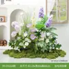 Arreglo de Flores Artificiales y Plantas Verdes HY-DS3 para Decoración de Fondo de Boda, Flor de Mesa, Decoración de Mesa de Comedor, Decoración de Flores Falsas de Lujo Ligero