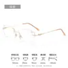 Gafas Coreanas Ultraligeras de Titanio Puro Anti-Luz Azul con Varillas Doradas para Mujeres Miopes Se Pueden Equipar con Monturas Sin Marco de Alta Calidad con Grado 16135
