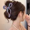 2025 Novo Clipe de Tubarão Roxo Colorido de Verão para Mulheres com Grande Volume de Cabelo e Clipe de Moda High-End na Parte de Trás da Cabeça