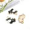 1 Accesorio de Joyería de Aleación DIY Color Oro K Colgante Esmaltado Llavero Adorno para Colgar en el Coche Luna Estrella Corazón Flor