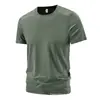 Nueva Camiseta de Hielo de Seda de Secado Rápido para Deportes de Verano, Ocio, Correr, Fitness, Transpirable, Elástica de Manga Corta para Hombre, Fresca y Antibacteriana