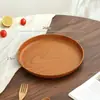 Bandeja con veta de madera Plástico Taza para el hogar Taza de té Plato Plato redondo para frutas Hotel comercial Taza de agua Tetera Plato de almacenamiento
