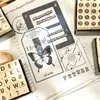 Producto Nuevo Exclusivo Transfronterizo Sello de Madera Letra Espacial Inglesa Sello Inglés Sello de Pino para Diario DIY Venta al por Mayor
