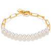 Joyería de Perlas Asimétricas de Lujo Accesible Francés Pulsera de Aleación Pulsera Elegante Simple Multicapa Juego de Pulseras