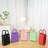 Bolsa mini de EVA com furinhos Amazon fofa estilo Ins bolsa diagonal para joias de frutas bolsa de armazenamento para praia
