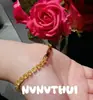 Pulsera de Cinta de Satén Tejida a Mano Color Dorado Estilo Antiguo con Flor Incrustada de Diamantes, Pulsera de Cuentas Ojo de Gato de Ágata Roja Estilo Chino Nuevo