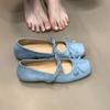 Altura Interior Zapatos Mary Jane de Boca Baja para Mujer Verano Estilo Francés Retro Estilo de Noche Lazo Suaves de Una Sola Capa