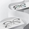 Marco de Gafas de Media Montura de Celebridad Cibernética Pushuai Marco de Ceja para Hombre de Alta Gama Electrochapado M23-25 Marco de Gafas Danyang con Visión de Corta Distancia