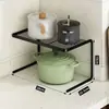 Estante de escritorio de cocina en capas, estante de almacenamiento para encimera, estante para ollas, artefacto de gabinete, almacenamiento de gabinete para ollas, rejilla divisoria multicapa