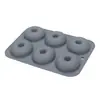 Molde de silicona para donas de 6 cavidades, antiadherente, fácil de desmoldar, para hornear en casa, molde redondo para donas, herramienta para hornear