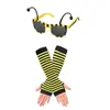 Disfraz de Abeja para Fiesta de Halloween Alas Accesorios Ropa de Abeja Disfraz Set de Diadema y Gafas de Abeja