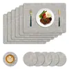 Los manteles individuales de PVC texturizado son impermeables, a prueba de aceite y aislantes del calor, adecuados para mesas de comedor en casa y hoteles, fáciles de limpiar, rectangulares con esquinas redondeadas