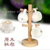 Portavasos de madera para el hogar Estante de almacenamiento para secar tazas artículo creativo estante de almacenamiento tipo árbol de seis garras portavasos de madera para café