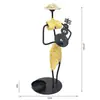 Candelabro de Hierro Vintage Adorno Pequeño Creativo para el Hogar Estilo Europeo Romántico Portavelas Accesorio de Sombrero de Paja Pastoral Decoración de Mesa