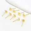 Pasadores de Oreja de Cruz de Cobre Chapado en Oro Real de 18 Quilates Color Duradero Soporte para Pendientes de Cuentas Semi-Terminados DIY Pasadores de Oreja Accesorios para Orejas
