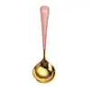 Cuchara Popular Cuchara Redonda Se Puede Añadir con logo Acero Inoxidable 304 Cuchara de Postre Doméstica Espesada Cuchara de Sopa Cuchara de Arroz Helado Regalo